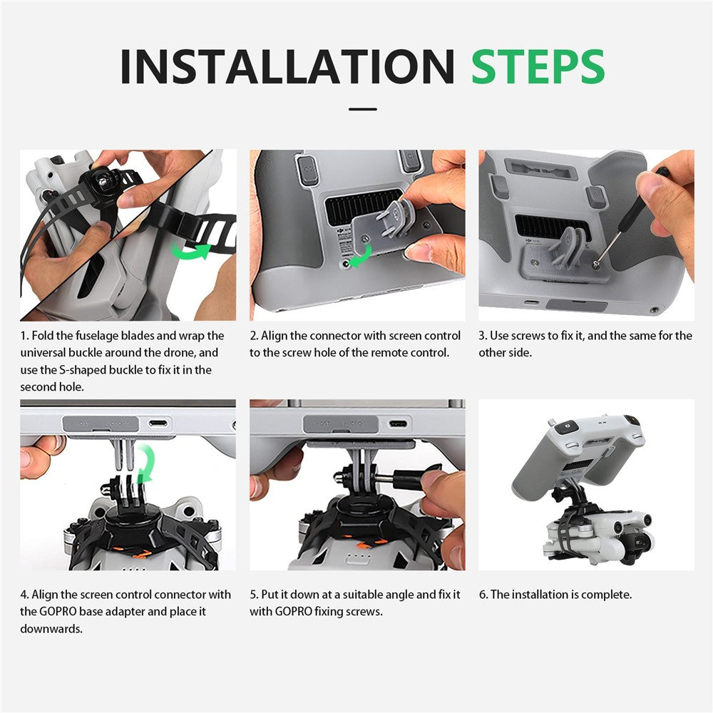 RCSTQ 1357500 For DJI Mini 3 Pro Handheld Shooting Anti-shake Fixing Bracket Remote Control Connector with Lanyard