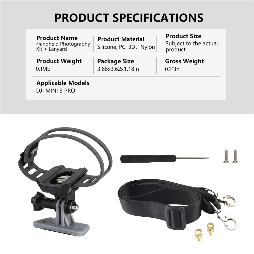 RCSTQ 1357500 For DJI Mini 3 Pro Handheld Shooting Anti-shake Fixing Bracket Remote Control Connector with Lanyard