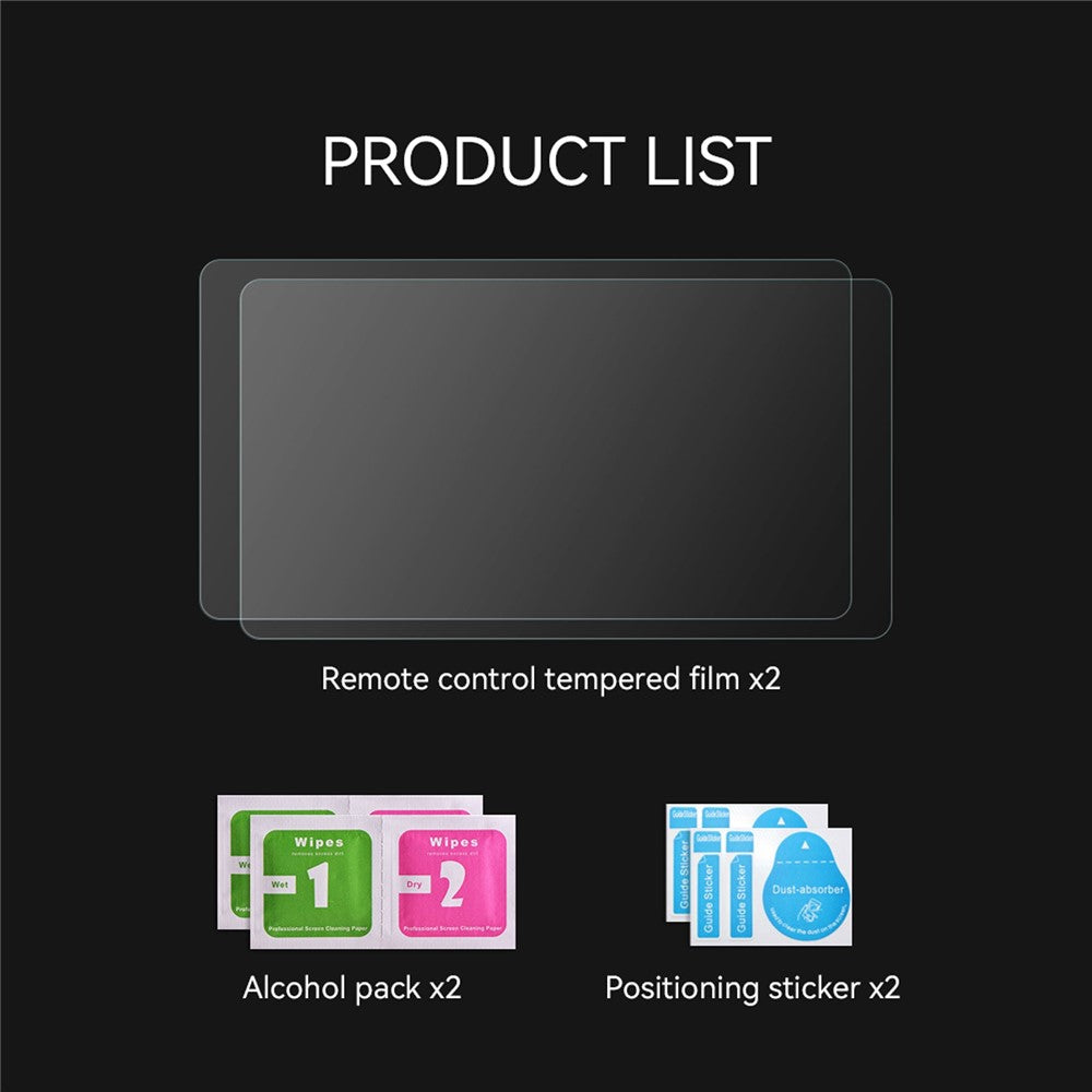 RCSTQ 1354100 2Pcs for DJI Mini 3 Pro Remote Controller 9H Tempered Glass Screen Protector Anti-scratch Protective Film