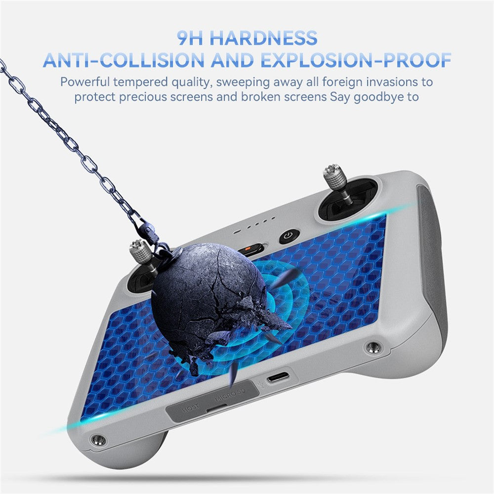RCSTQ 1354100 3Pcs for DJI Mini 3 Pro Remote Controller Tempered Glass Screen Protector 9H Anti-scratch Anti-impact Film
