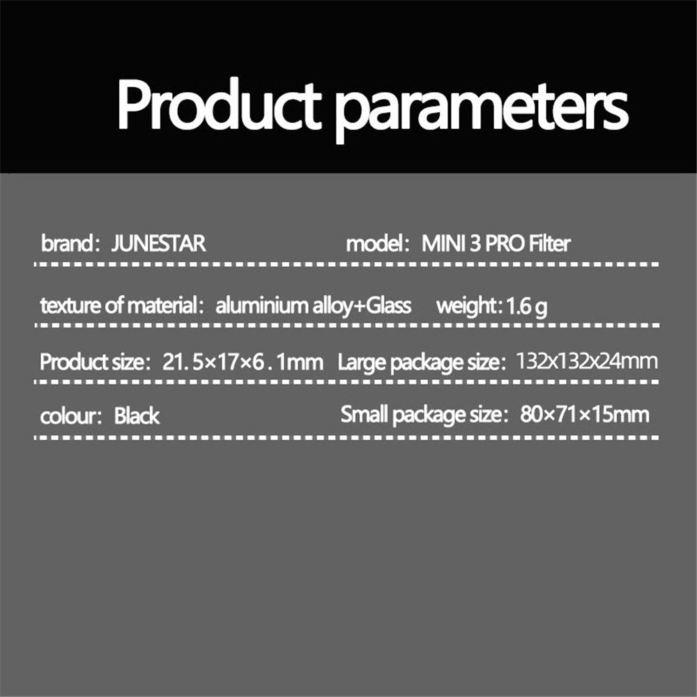 JUNESTAR JSR-1663-17 KB-3-in-1 Scratch Resistant Filter Set for DJI Mini 3 Pro RC Drone CPL+ND8+ND16 Lens Filters