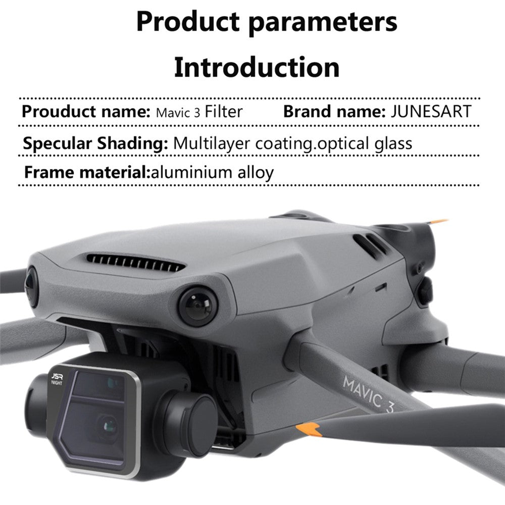 JUNESTAR JSR-1825-09 For DJI Mavic 3 Natural Night Filter Yellow Light Pollution Filter Lens RC Drone Accessories Photography Tool