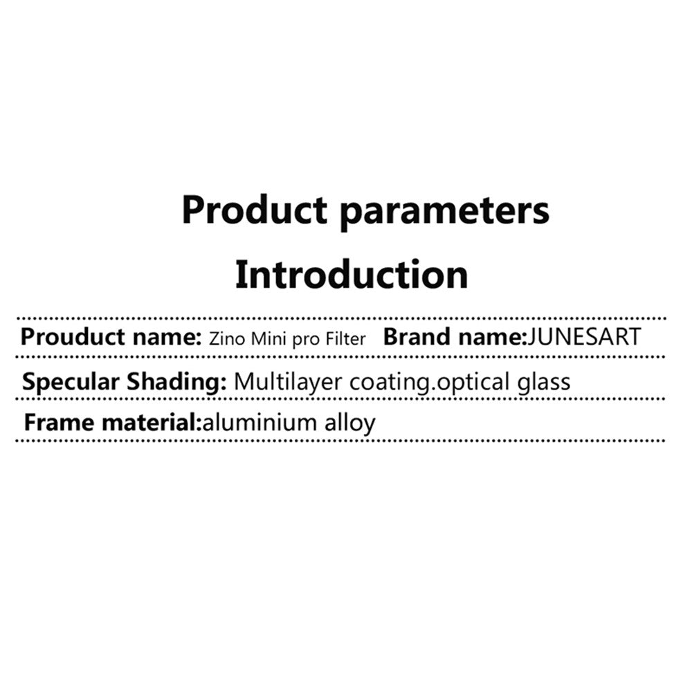 JUNESTAR JSR-1903-08 Waterproof SATR Filters for Hubsan Zino Mini Pro RC Drone Multi-Layer Coated Lens Filters
