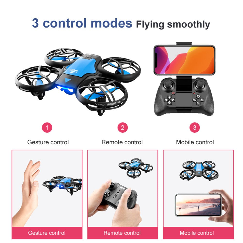 4DRC V8 Gesture Sensing RC Drone 5.0MP HD Camera FPV Altitude Hold Remote Control Quadcopter with 2 Batteries