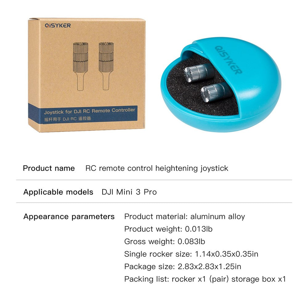QISYKER DRCJ2530 2Pcs for DJI Mini 3 Pro RC Remote Controller Heightening Joystick Thumb Rocker Stick Protector Rod