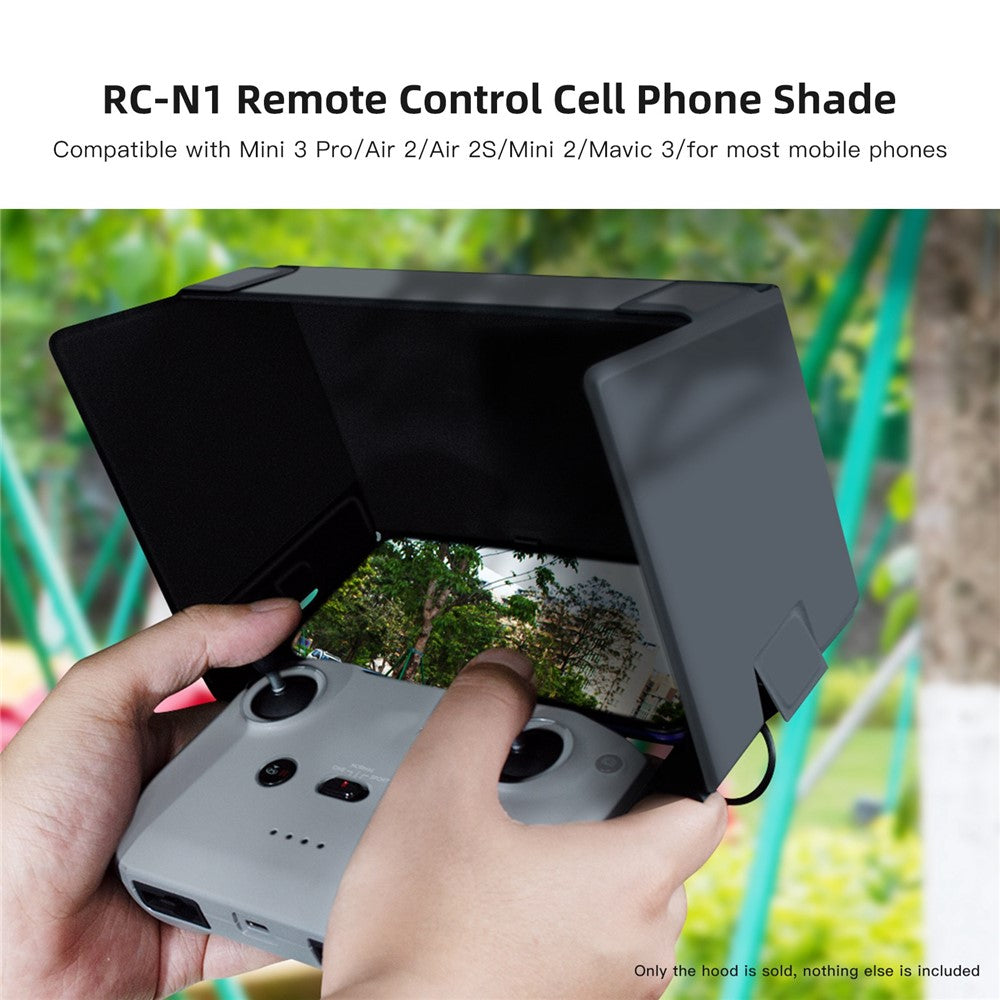QISYKER DARCN2513 for DJI Mini 3 Pro/Air 2/Air 2S/Mini 2/Mavic 3 Mobile Phone RC-N1 Remote Control Foldable Sun Hood Screen Cover