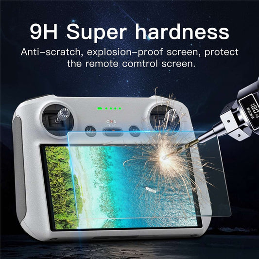 QISYKER DADRC515 for DJI Mini 3 Pro Remote Controller Full Coverage Screen Protector HD Explosion-proof 9H Tempered Glass Film
