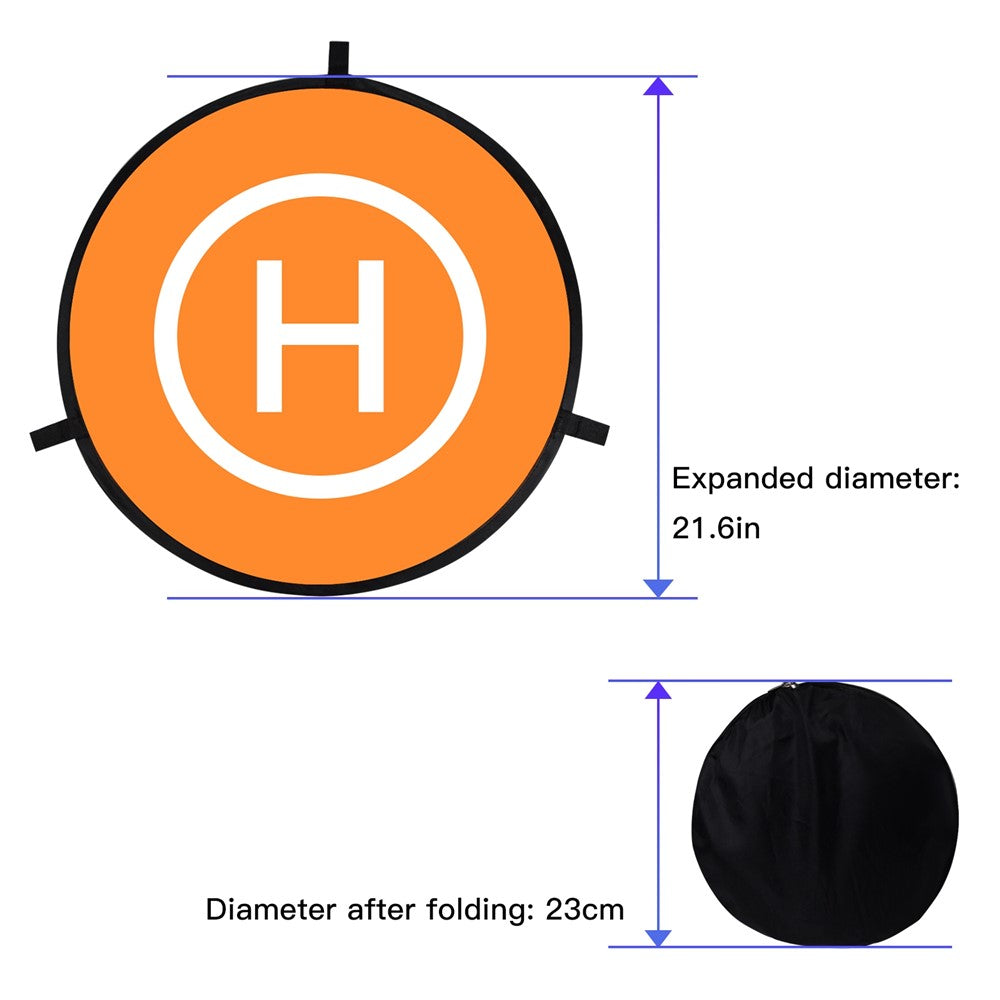 QISYKER DAPARK55 55cm Round Drone Parking Apron Landing Pad with Ground Pegs and Reflective Strips