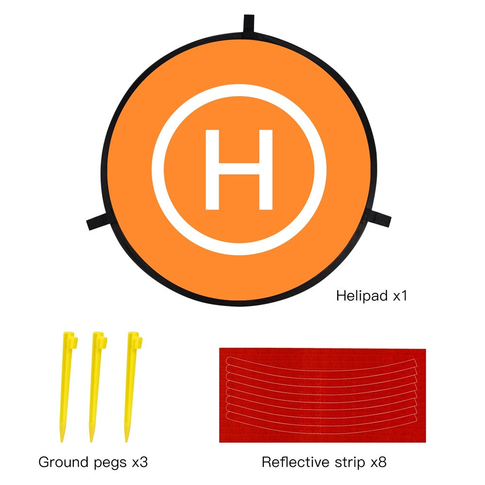 QISYKER DAPARK55 55cm Round Drone Parking Apron Landing Pad with Ground Pegs and Reflective Strips
