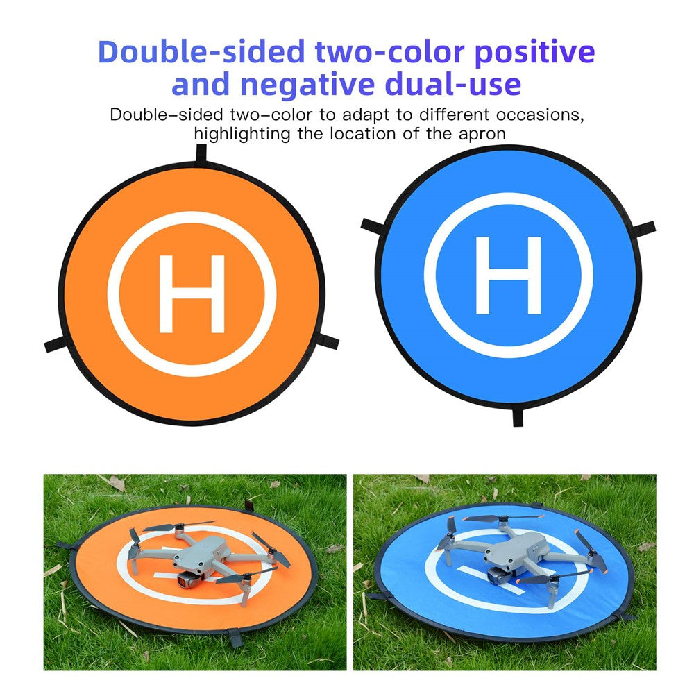 QISYKER DAPARK55 55cm Round Drone Parking Apron Landing Pad with Ground Pegs and Reflective Strips