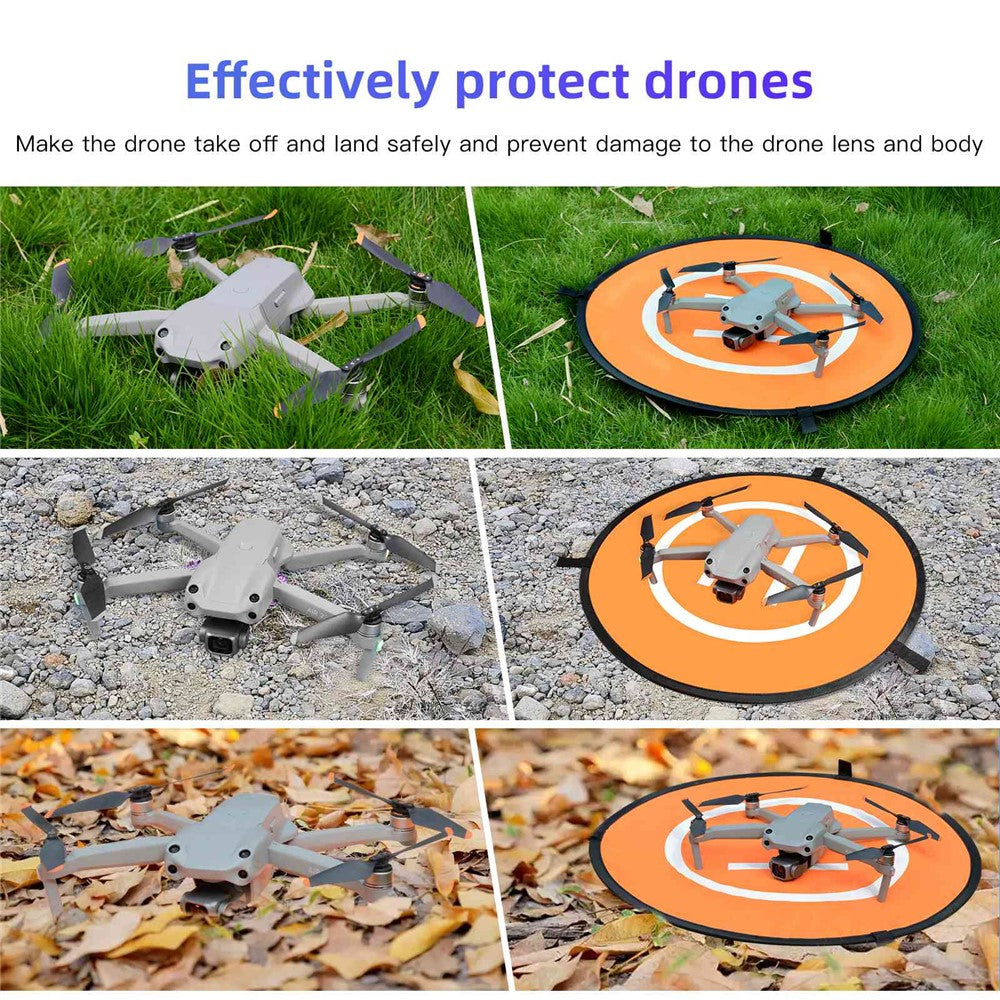 QISYKER DAPARK55 55cm Round Drone Parking Apron Landing Pad with Ground Pegs and Reflective Strips