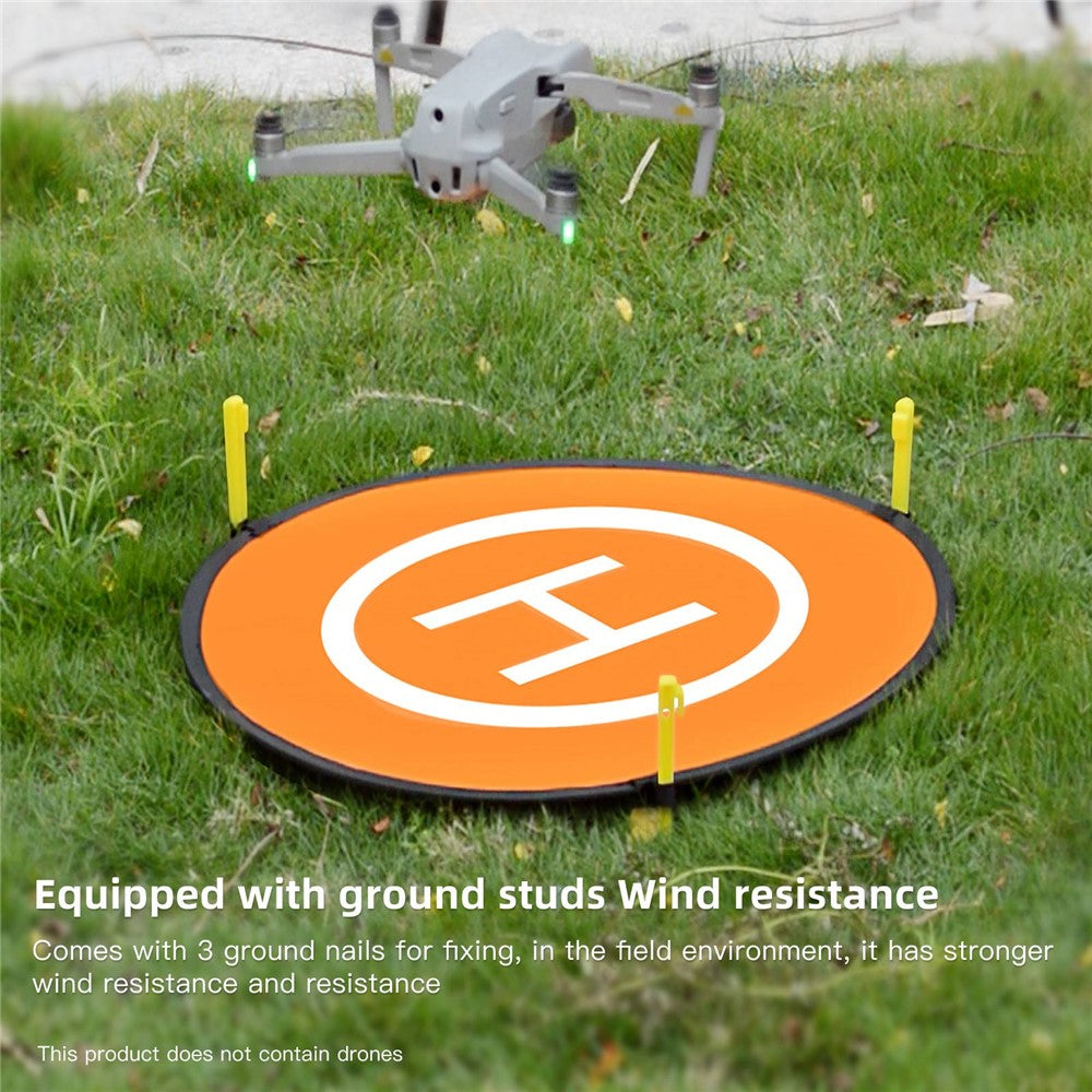 QISYKER DAPARK55 55cm Round Drone Parking Apron Landing Pad with Ground Pegs and Reflective Strips