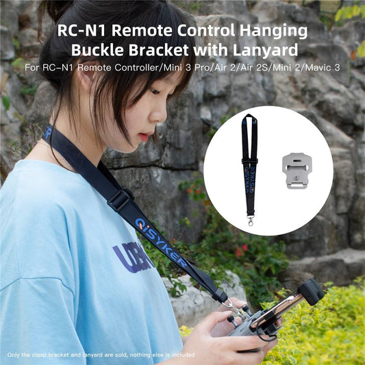 QISYKER DARCN516 for DJI Mini 3 Pro/Air 2/Air 2S/Mini 2/Mavic 3 RC-N1 Remote Control Adjustable Lanyard with Hanging Buckle Bracket