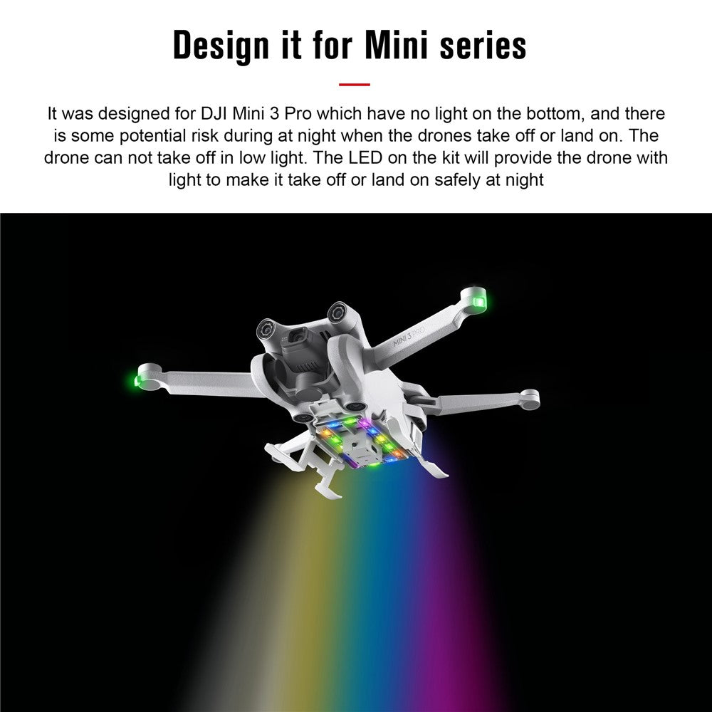 STARTRC 1111016 for DJI Mini 3 Pro Drone Foldable Landing Gear LED Light ABS Anti-fall Heighten Stand