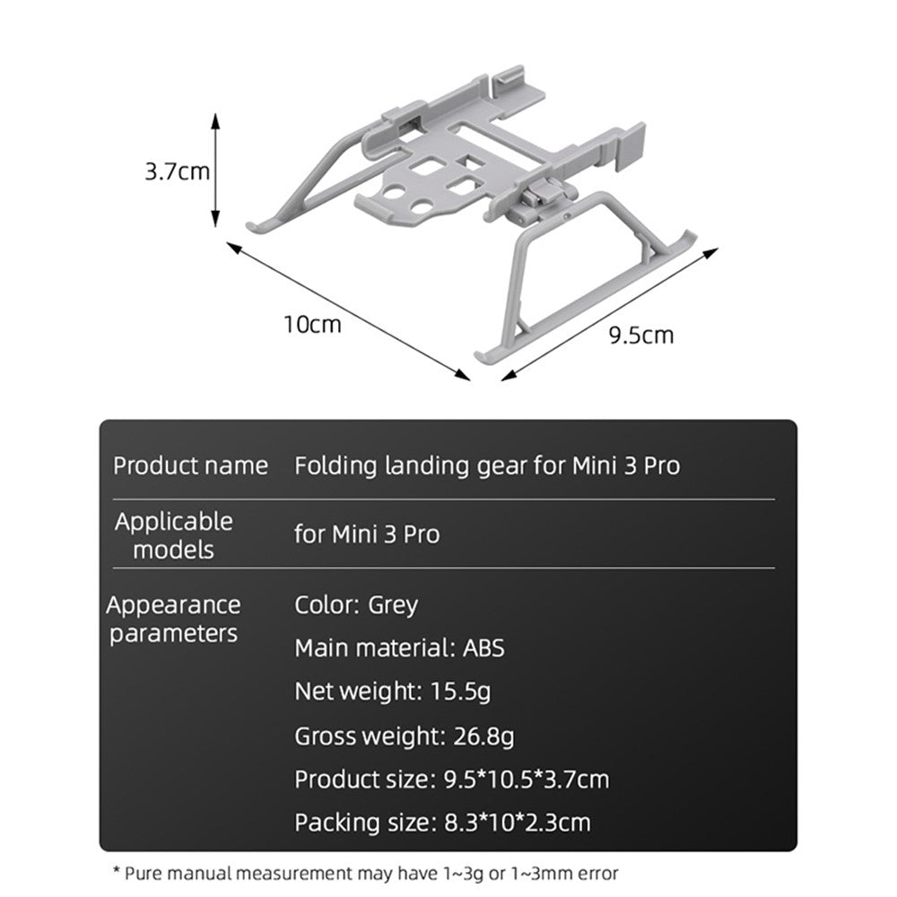 BRDRC EWB9319 For DJI Mini 3 Pro Landing Gear Foldable Drone Height Extension Sled Shape Protector