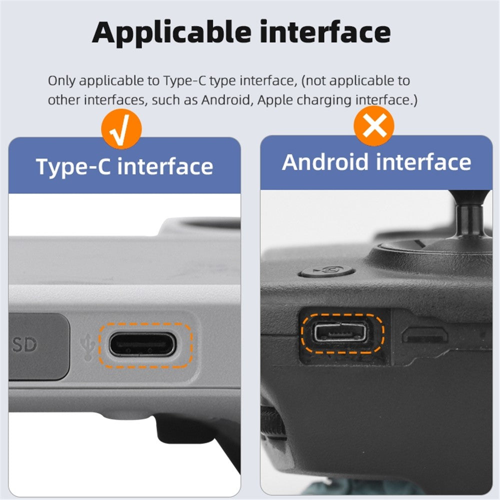 EWB9372 3Pcs Dust Plug for DJI Mini 3 Pro Drone Remote Controller Interface Silicone Waterproof Type-C Port Plugs
