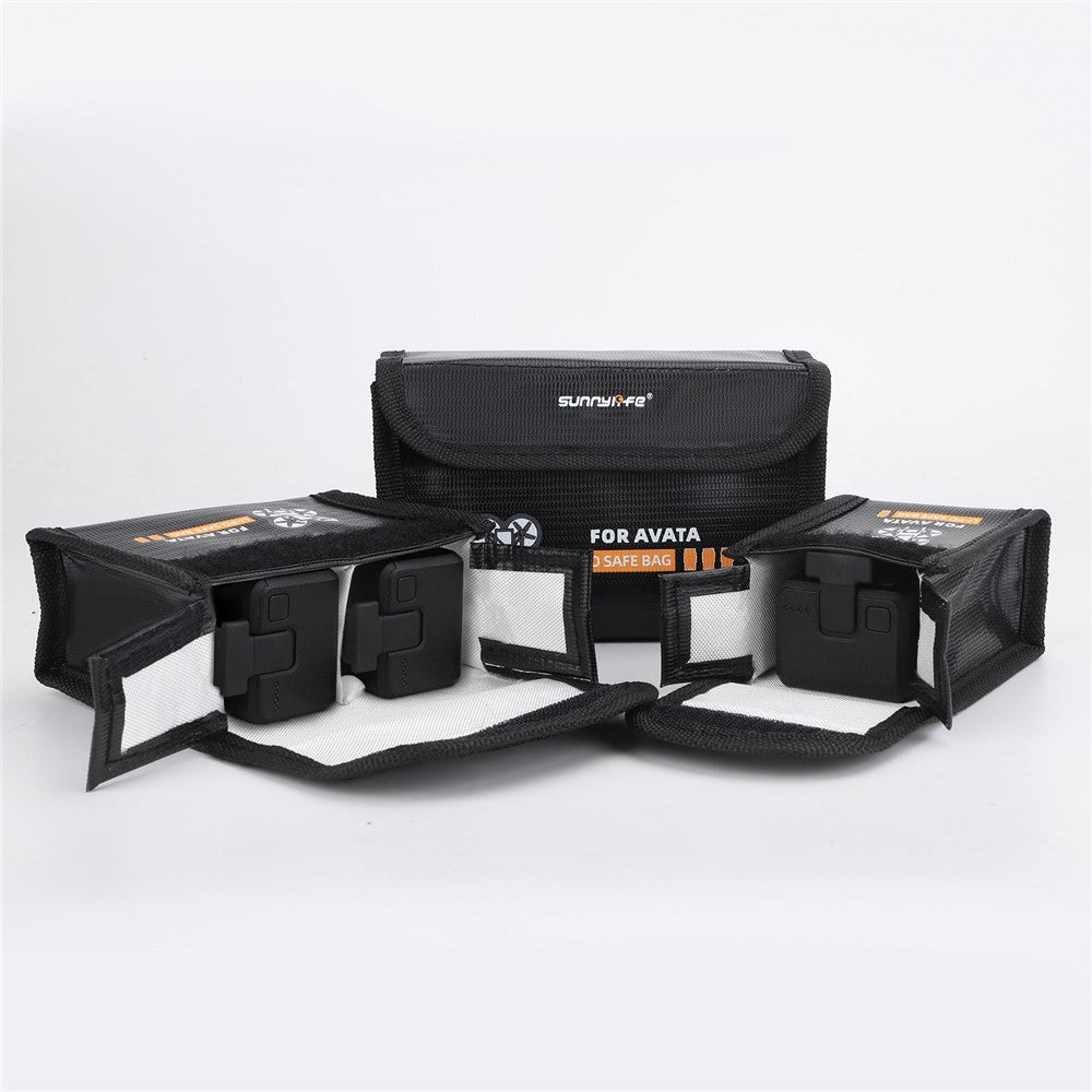 SUNNYLIFE AT-DC478 For DJI Avata 2-Battery Safety Storage Bag Explosion-proof Heat Resistant Lithium Battery Protective Pouch