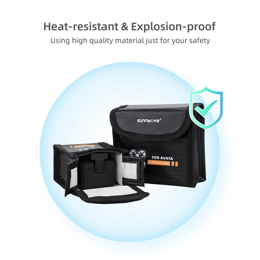 SUNNYLIFE AT-DC479 For DJI Avata 3-Battery Safe Bag Explosion-proof Heat Resistant Lithium Battery Storage Pouch