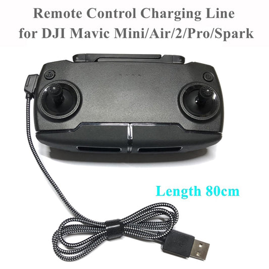 80cm for DJI Mavic Mini / Air / 2 / Pro / Spark Nylon Line Remote Control USB Charging Cable