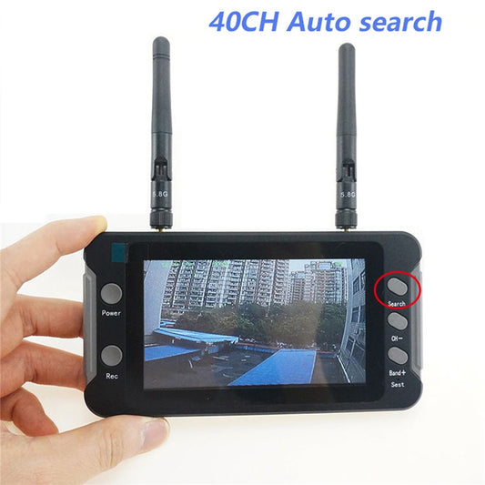 LS-5803 4.3 Inch LCD Display 5.8G FPV Monitor with DVR 40CH 16:9 NTSC / PAL Auto Search Video Recording RC FPV Multicopter