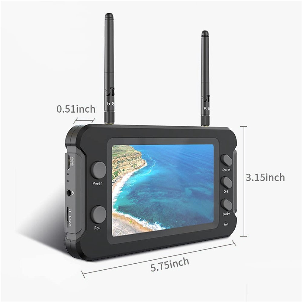 LS-5803 4.3 Inch LCD Display 5.8G FPV Monitor with DVR 40CH 16:9 NTSC / PAL Auto Search Video Recording RC FPV Multicopter