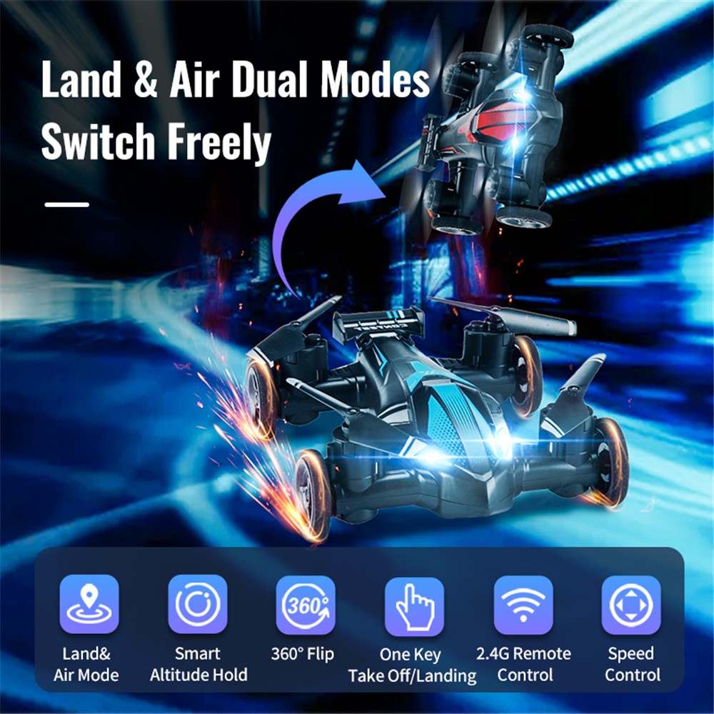 JJRC H103 Altitude Hold Land / Air Dual Mode Quadcopter 2.4G RC Aircraft with Headless Mode Support 360-Degree Flip Stunt Car Toy