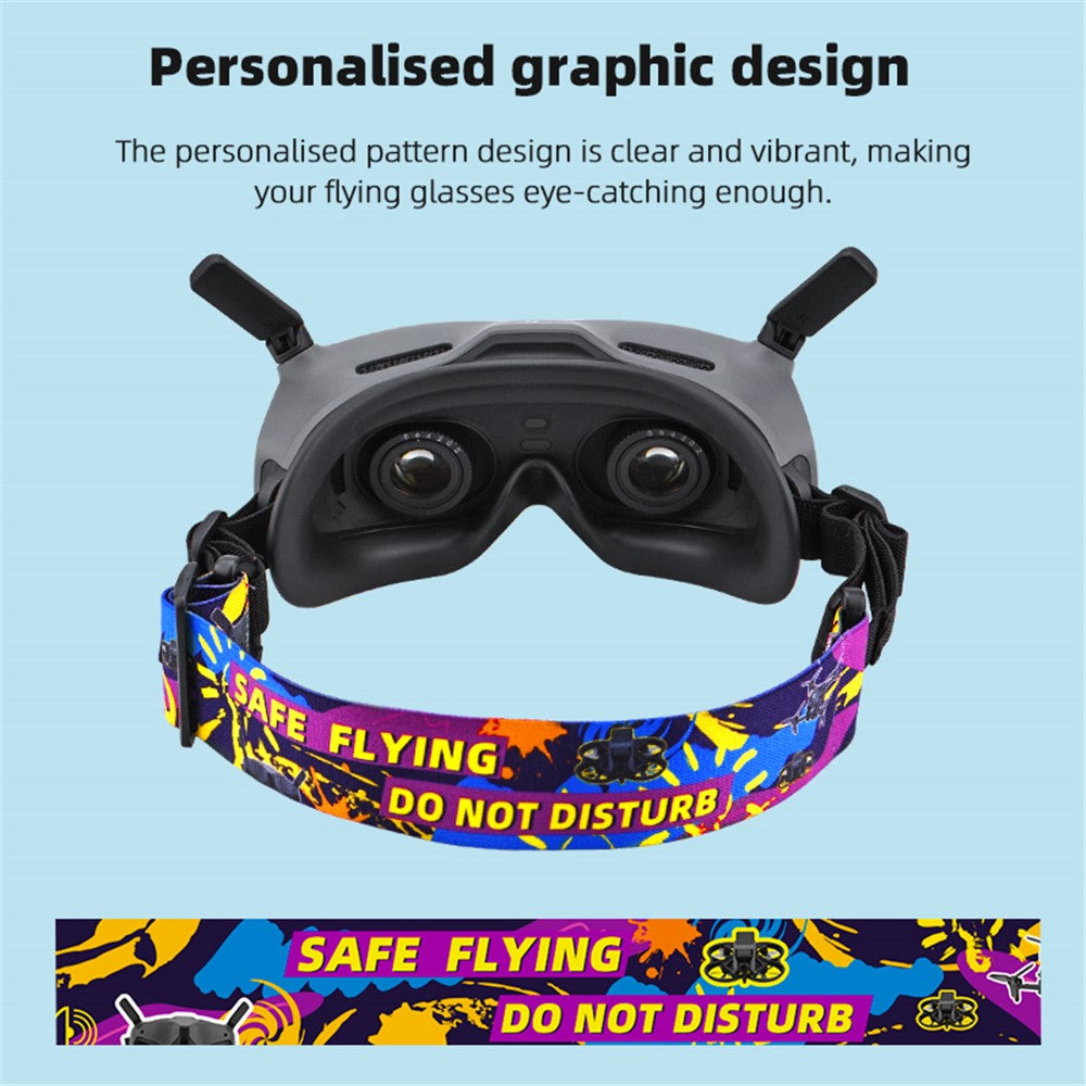 BRDRC DJI-9478 Compatible with DJI Goggles 2 / V2 Colored Headband Flying Glasses Nylon Fixed Strap