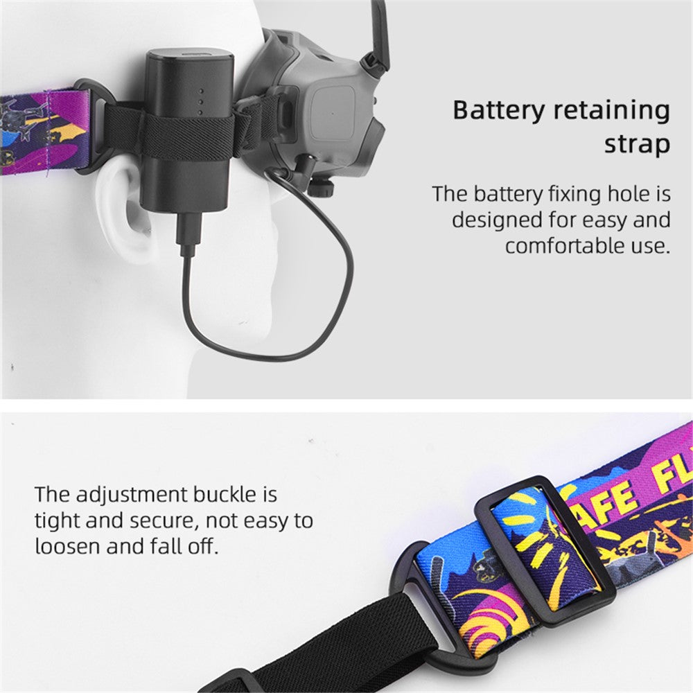 BRDRC DJI-9478 Compatible with DJI Goggles 2 / V2 Colored Headband Flying Glasses Nylon Fixed Strap
