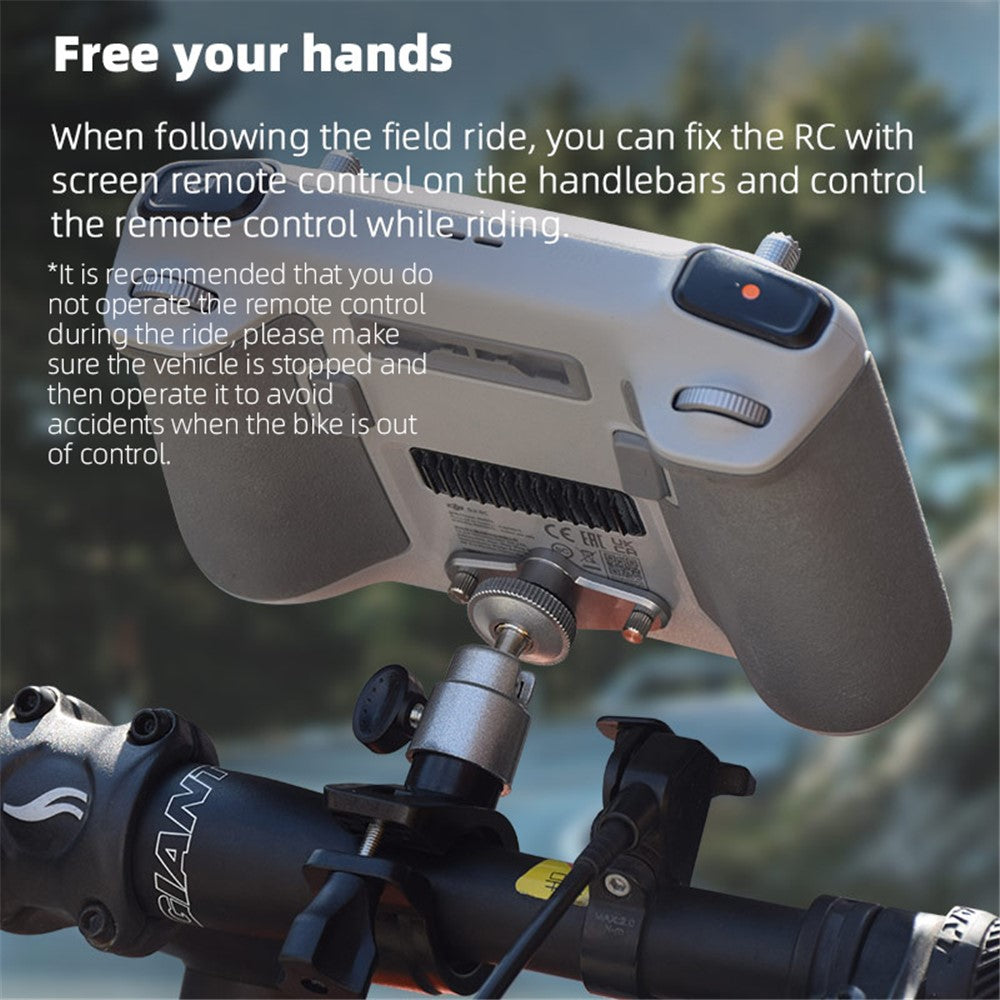 BRDRC DJI-9522 Riding Mount Bracket for DJI Mini 3 Pro RC Remote Control 1 / 4 Adapter