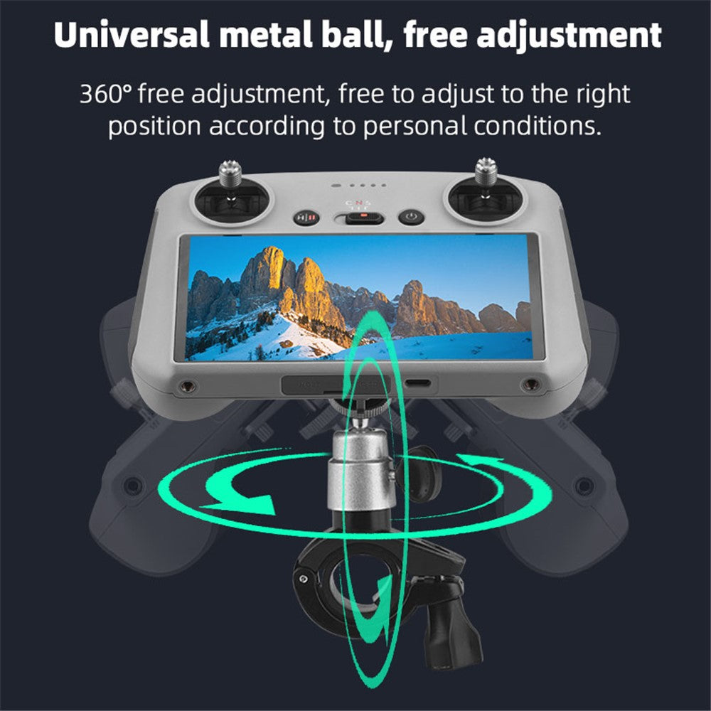 BRDRC DJI-9522 Riding Mount Bracket for DJI Mini 3 Pro RC Remote Control 1 / 4 Adapter