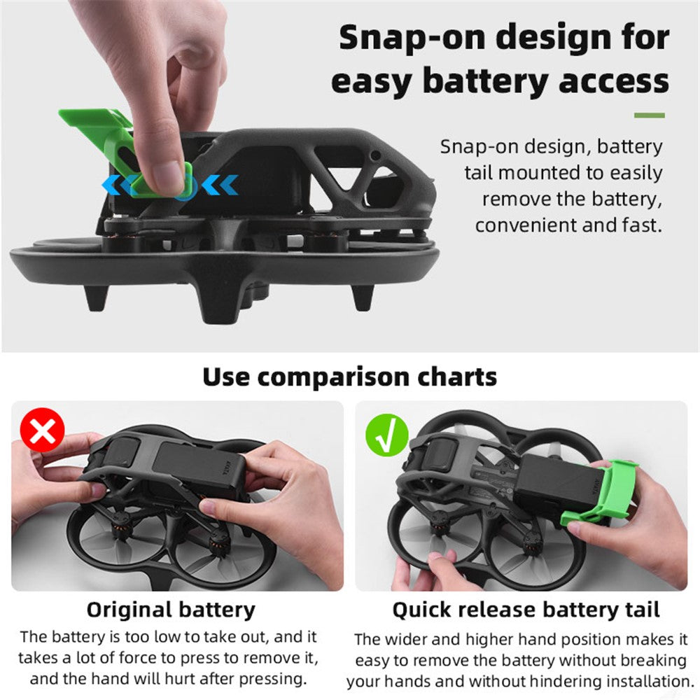 BRDRC-9626 Battery Removal Rear Wing for DJI Avata Drone Battery Protector Buckle Quick Release Accessories