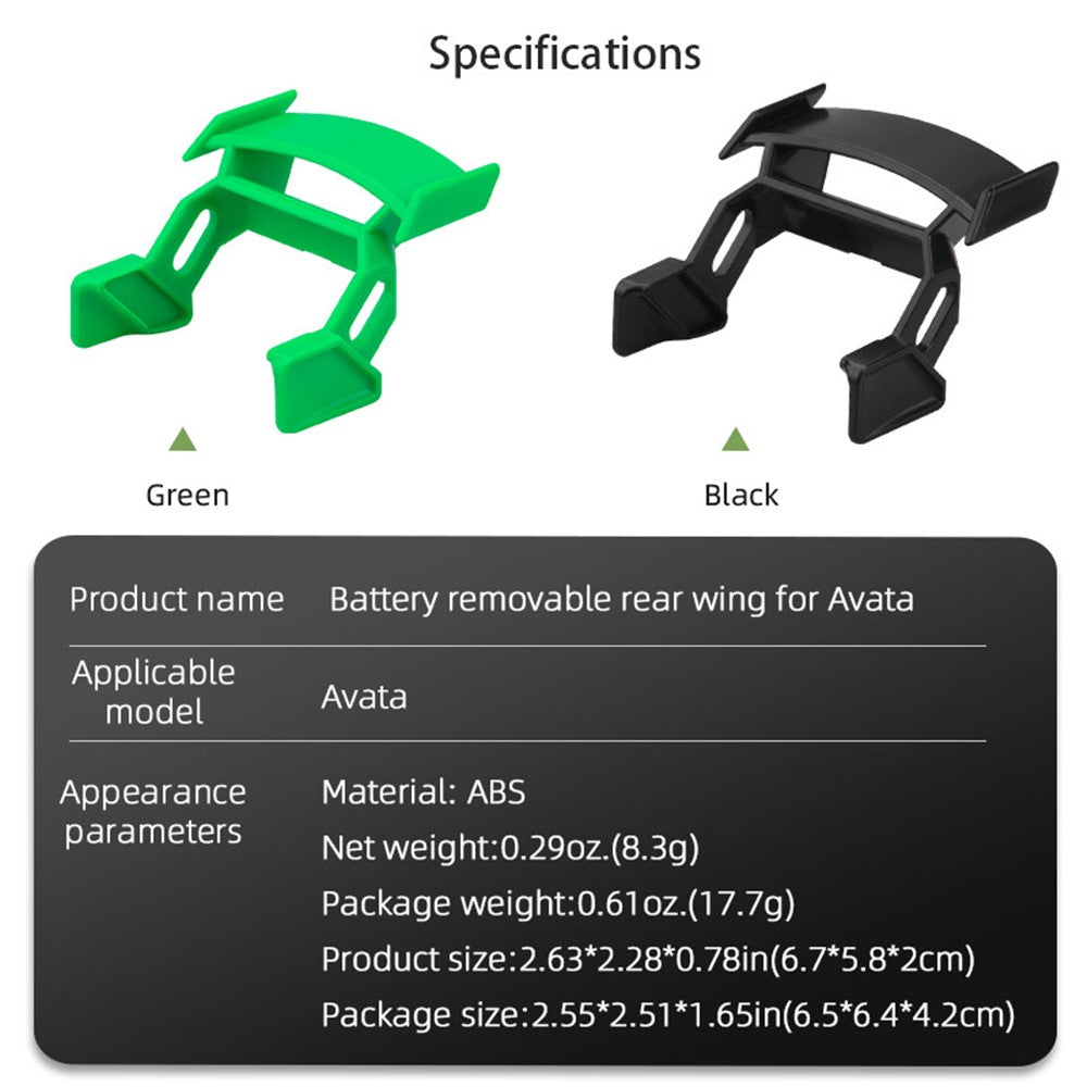 BRDRC-9626 Battery Removal Rear Wing for DJI Avata Drone Battery Protector Buckle Quick Release Accessories