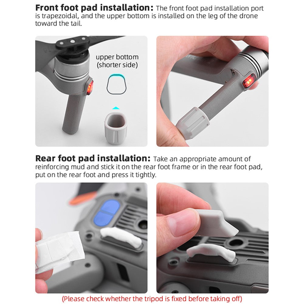 BRDRC DJI-9375 2 Pairs Landing Gear Feet Protector for DJI Mavic Air 2, Legs Protection Cover Anti-abrasion Front Rear Feet Protector Guard