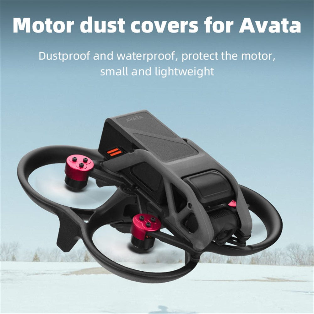 BRDRC-9637 4Pcs Aluminum Alloy Motor Cap for DJI Avata Drone, Dust-proof Moisture-proof Motor Protection Cover Guard