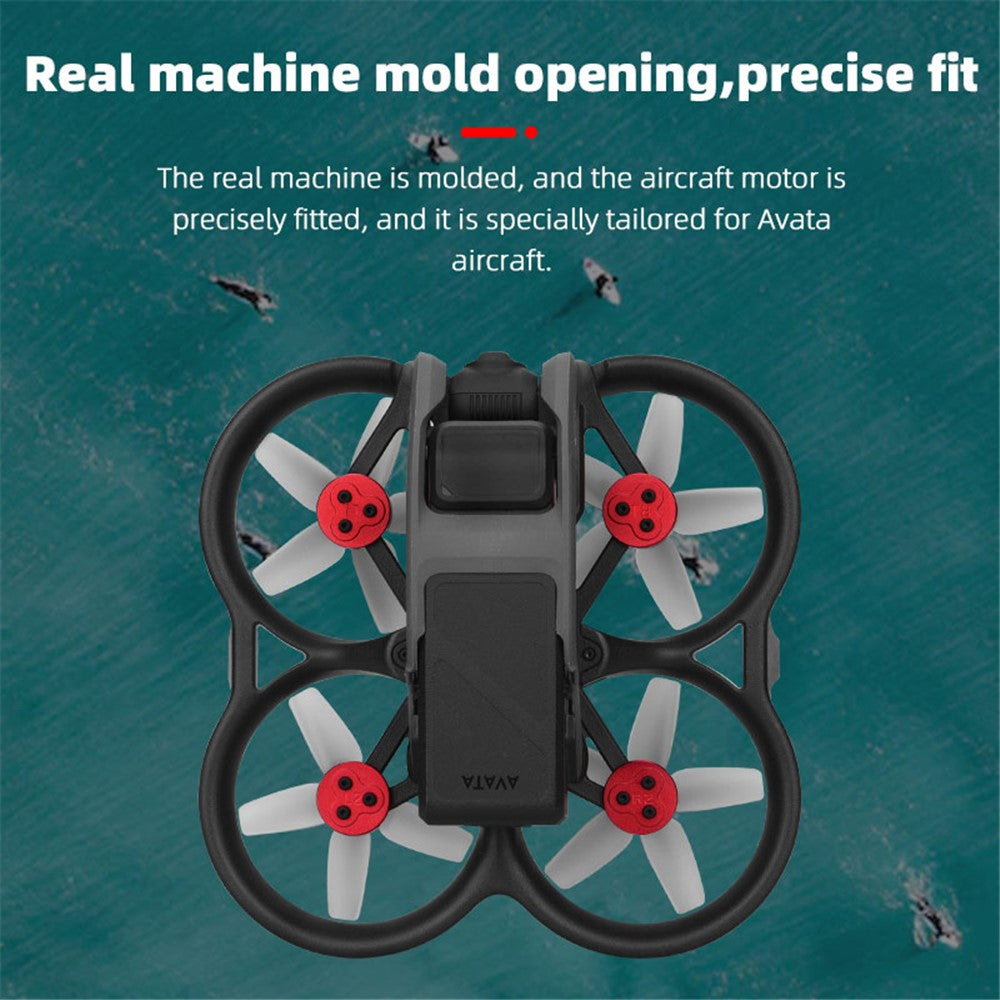 BRDRC-9637 4Pcs Aluminum Alloy Motor Cap for DJI Avata Drone, Dust-proof Moisture-proof Motor Protection Cover Guard
