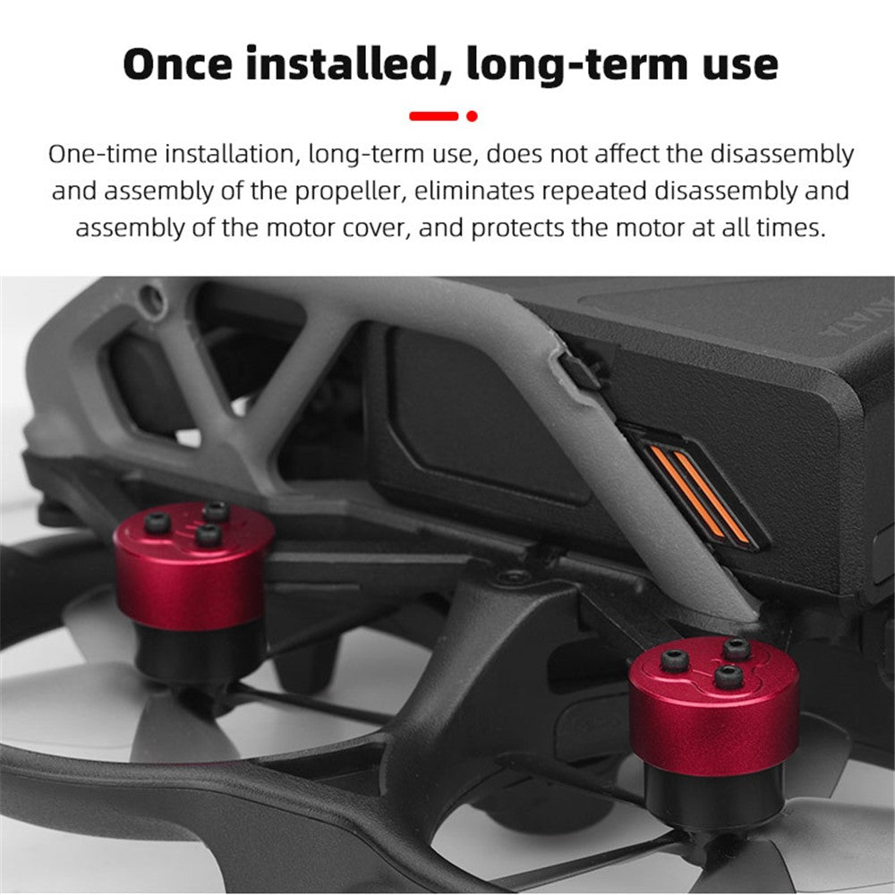 BRDRC-9637 4Pcs Aluminum Alloy Motor Cap for DJI Avata Drone, Dust-proof Moisture-proof Motor Protection Cover Guard