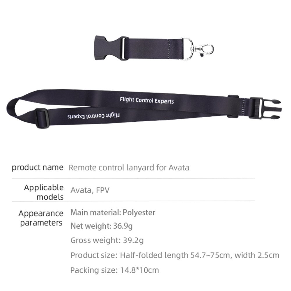 BRDRC DJI-9397 for DJI Avata / FPV Remote Control Neck Strap Adjustable Length Remote Controller Lanyard