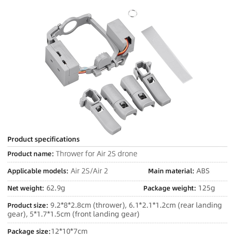 BRDRC DJI-9199 Thrower Landing Gear Set for DJI Air 2S / Air 2 Airdrop System Payload Delivery RC Drone Accessories