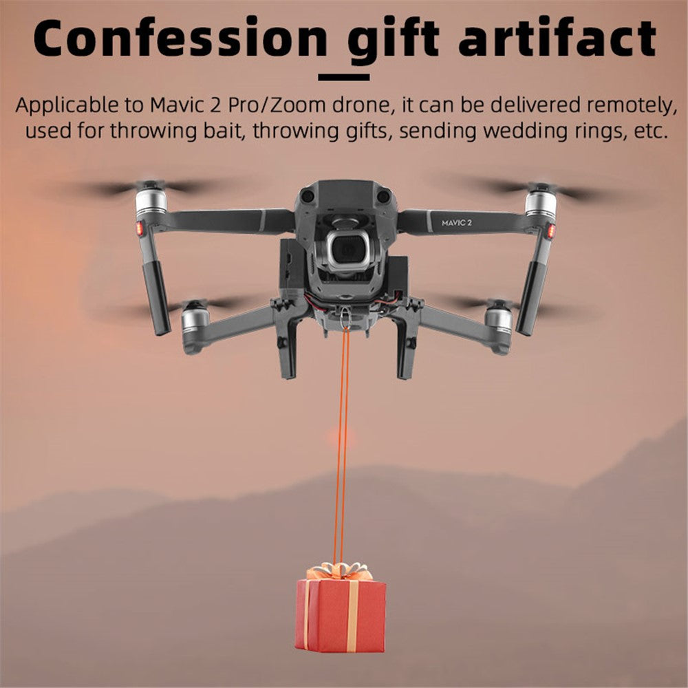 BRDRC DJI-9377 Remote Thrower System for DJI Mavic 2 Zoom / 2 Pro Landing Gear Set Airdrop Delivery Device RC Drone Accessories