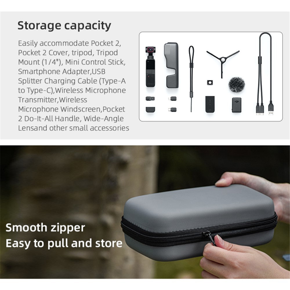 BRDRC DJI-8183 For DJI Pocket 2 Carrying Case Travel Storage Bag Shockproof Protective Cover with Carabiner