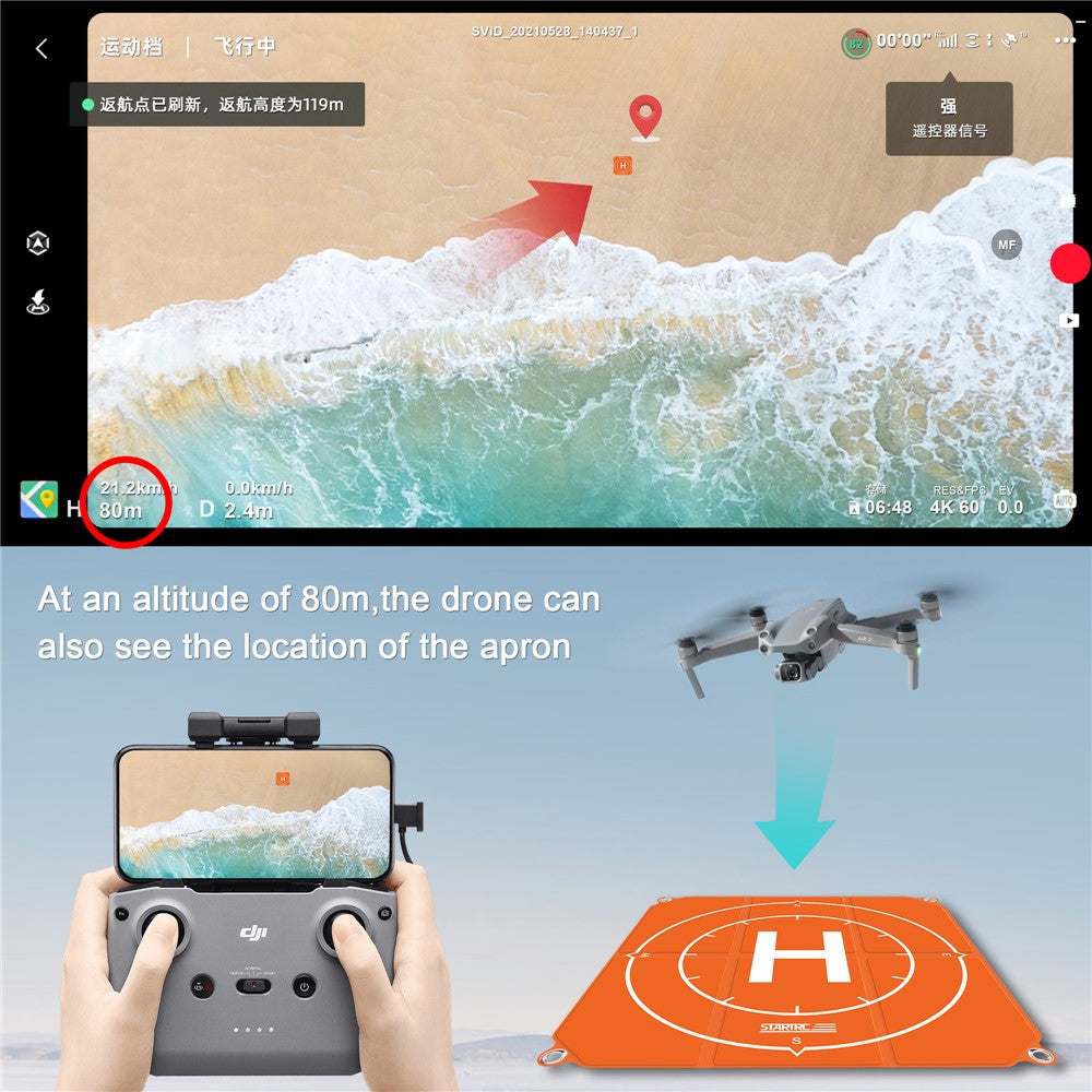 STARTRC 65cm Foldable Landing Pad Waterproof Drone Parking Apron with Ground Nails