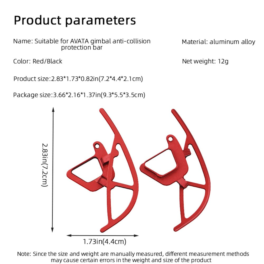 BRDRC 1 Pair Drone Gimbal Bumper for DJI Avata , Aluminum Alloy Anti-collision Protective Bar