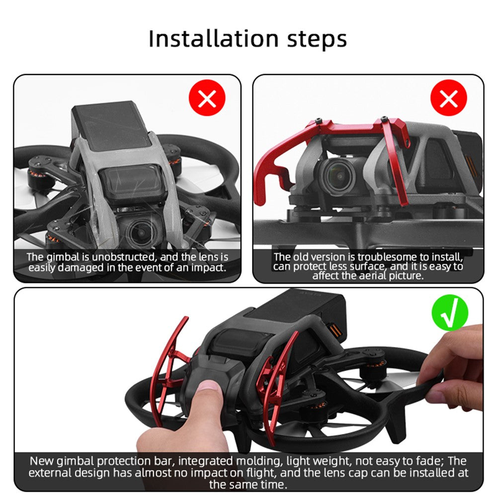 BRDRC 1 Pair Drone Gimbal Bumper for DJI Avata , Aluminum Alloy Anti-collision Protective Bar