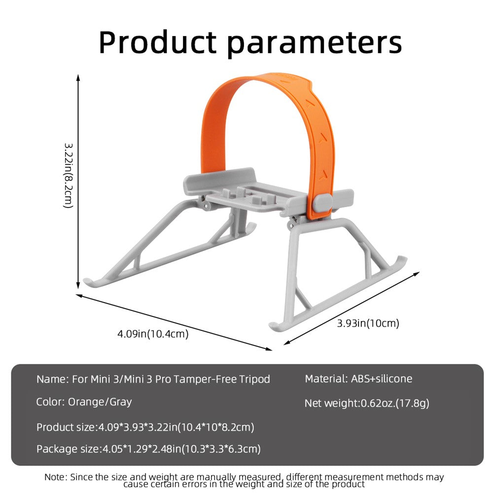 BRDRC For DJI Mini 3 / Mini 3 Pro Foldable Landing Gear ABS Height Extender with Silicone Strap