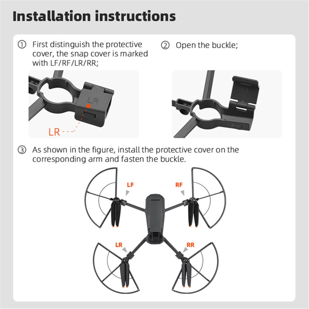 BRDRC 4Pcs / Set Anti-Collision Propeller Protector Guard For DJI Mavic 3 / Mavic 3 Pro RC Drone Blade Protection Cover