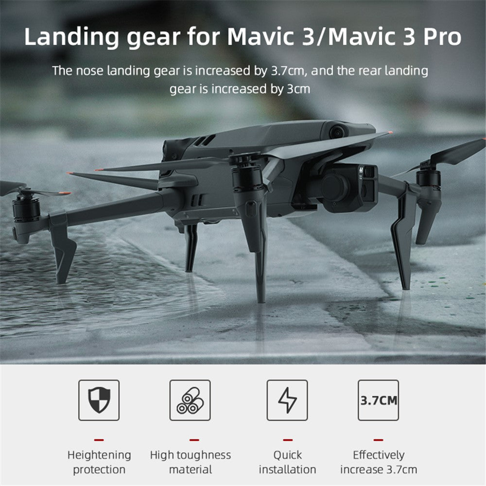 BRDRC 1 Set Landing Gear for DJI Mavic 3 / Mavic 3 Pro , Height Extender ABS+PC Front Rear Leg Drone Accessory