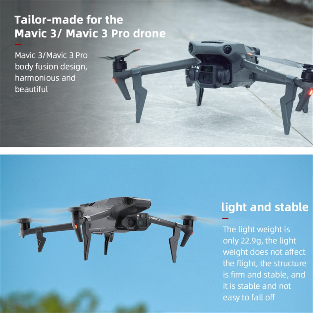 BRDRC 1 Set Landing Gear for DJI Mavic 3 / Mavic 3 Pro , Height Extender ABS+PC Front Rear Leg Drone Accessory