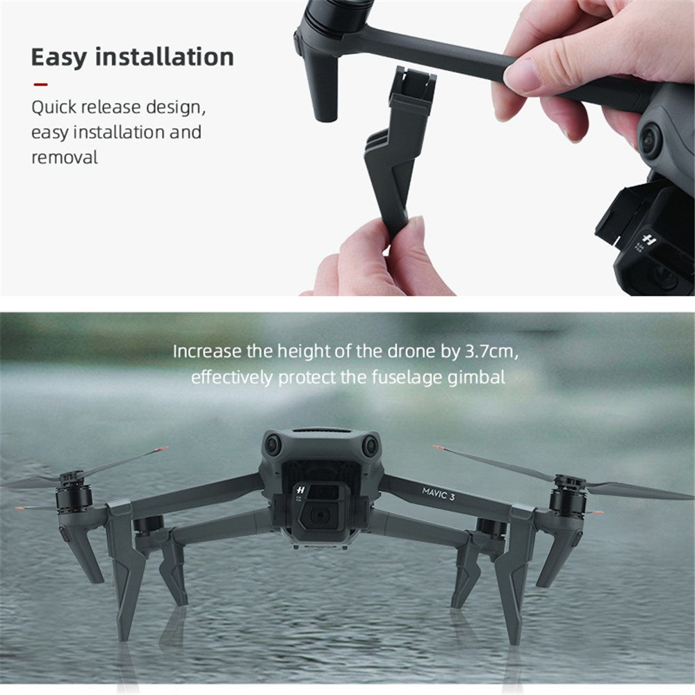 BRDRC 1 Set Landing Gear for DJI Mavic 3 / Mavic 3 Pro , Height Extender ABS+PC Front Rear Leg Drone Accessory