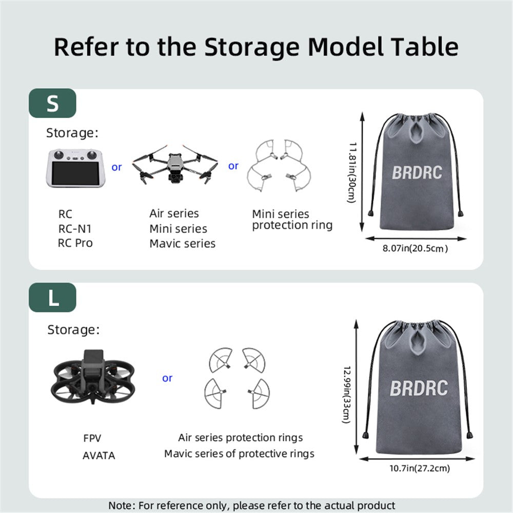 BRDRC For DJI Drone Remote Control Storage Bag Waterproof Fabric Drawstring Carrying Bag