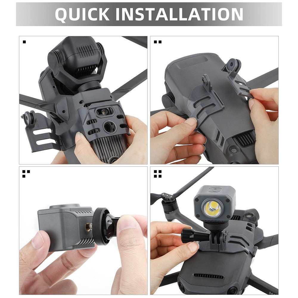SUNNYLIFE GZ581 For DJI Mavic 3 / 3 Pro / 3 Classic Camera Mount Adapter Plastic Bracket with Searchlight